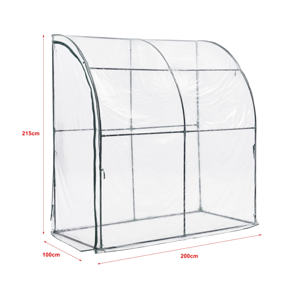 Serra da Giardino Juta Copertura in PVC Trasparente 200x100x215 cm [en.casa]