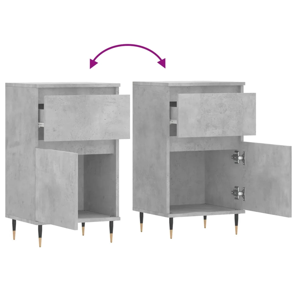 Credenze 2 pz Grigio Cemento 40x35x70 cm in Legno Multistrato 831141
