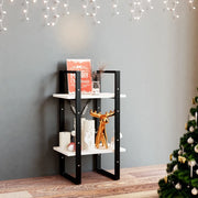 Libreria a 2 Ripiani Bianca 40x30x70 cm in Massello di Pino 806413