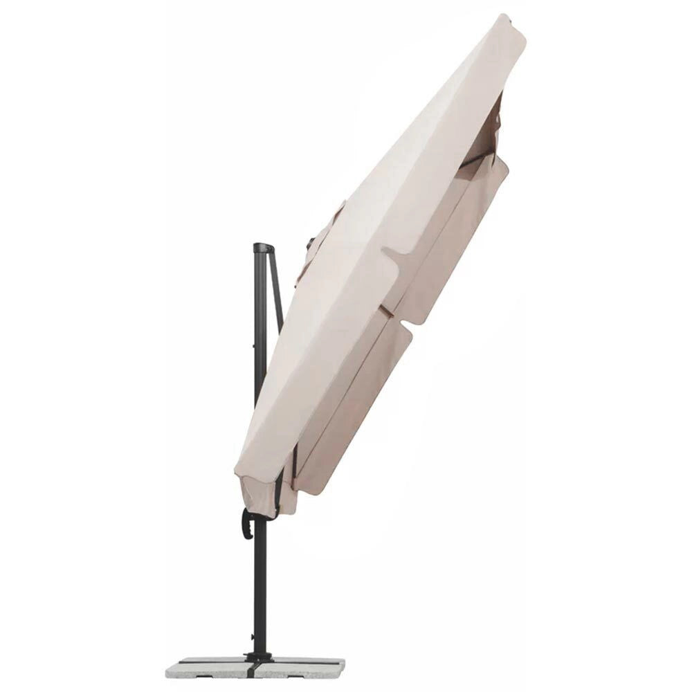 Ombrellone Giardino Decentrato Roma Flap 3x3 Alluminio Inclinabile Girevole Ecru