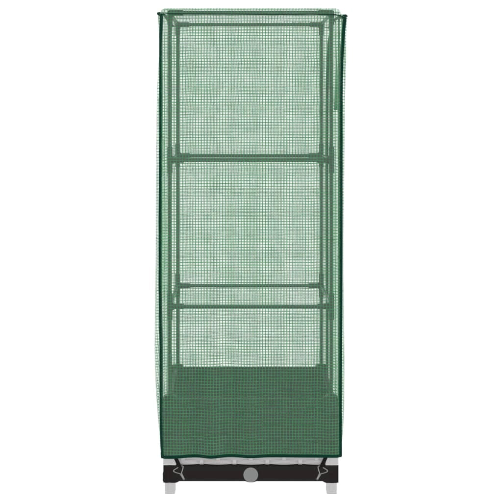 Aiuola rialzata/fioriera con copertura effetto rattan 40 x 40 x 123 cm bianco 02_0038769