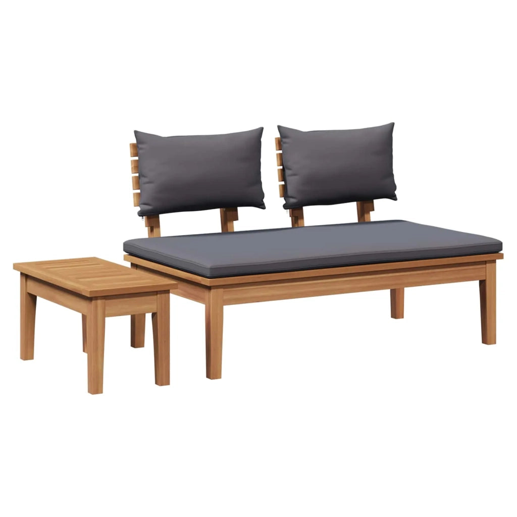 Set Panchina e Tavolo da Giardino 2 pcs Grigio e Marrone 42006398