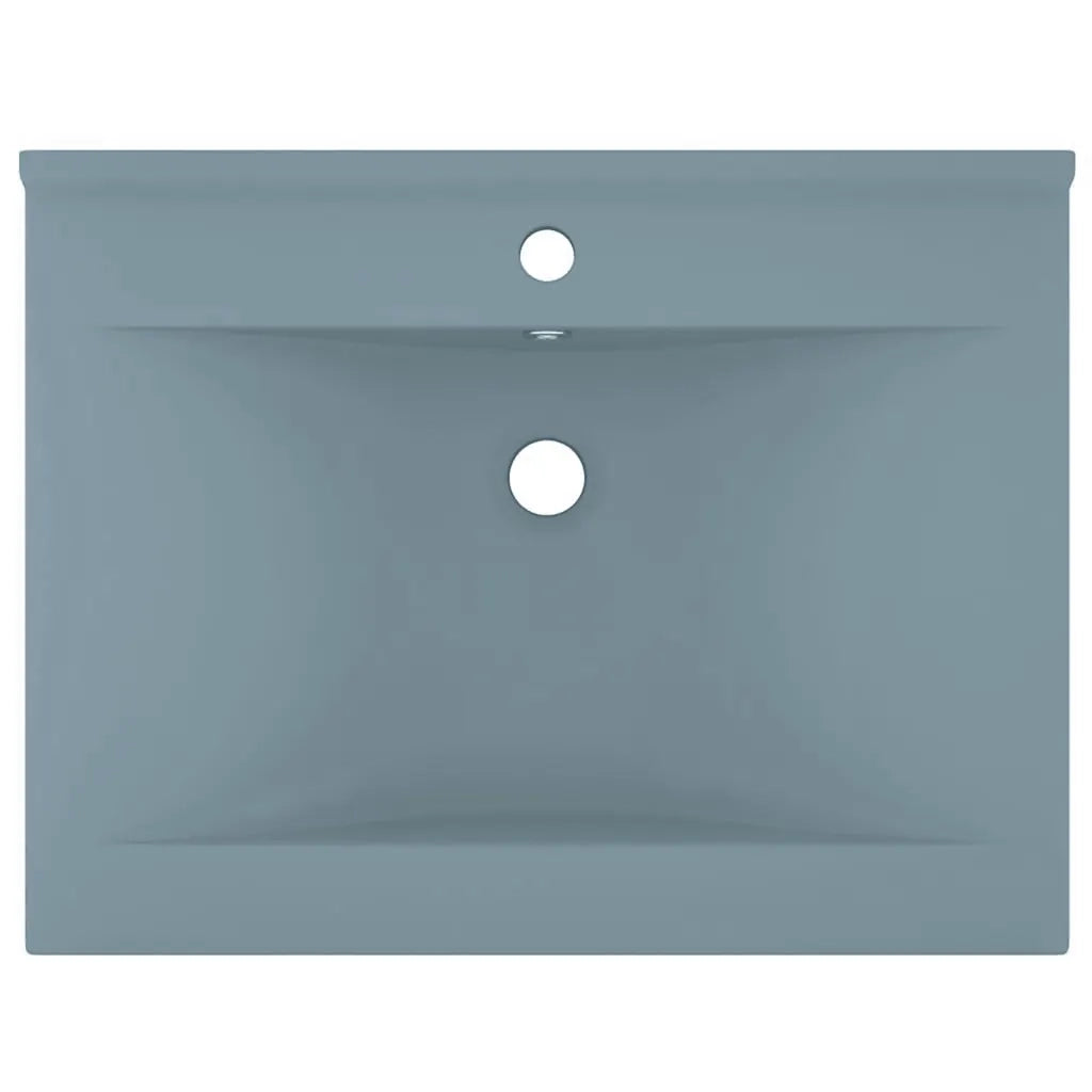 Lavandino con Foro Rubinetto Azzurro Opaco 60x46 cm in Ceramica cod mxl 48819
