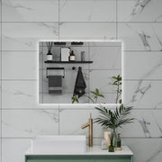 AICA Specchio da bagno 80 x 60 cm, antiappannamento, dimmerabile, interruttore touch, Funzione Memoria