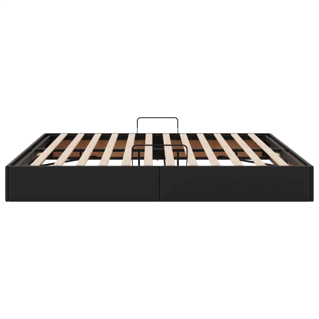 Letto ottomano Nero 180 x 200 cm Pelle Sintetica 3442782