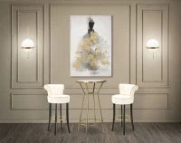 Sgabello Bar Luxy Crema cm 46X48X96