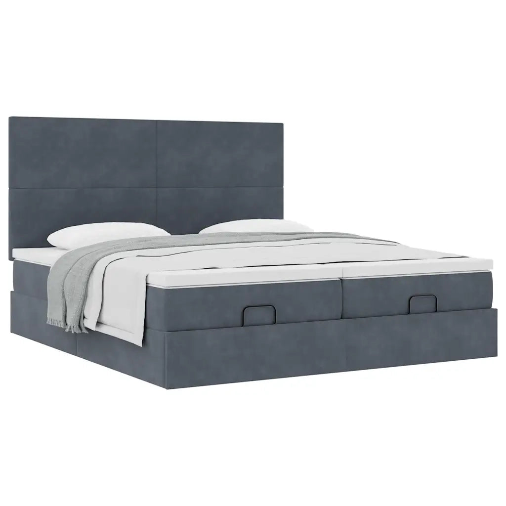 vidaXL Struttura Letto Pouf con Materassi 180x200 cm Velluto