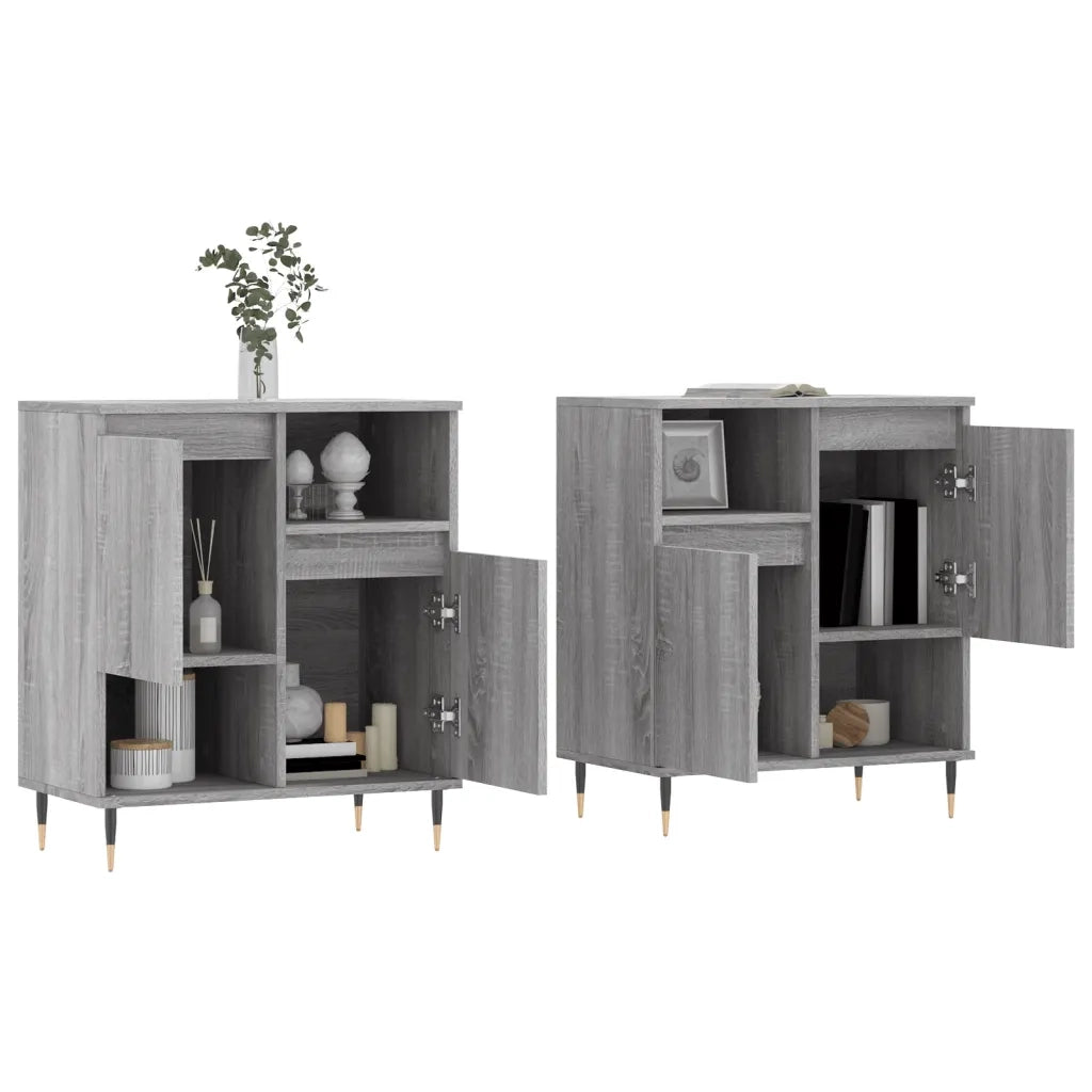 Credenze 2 pz | Madia | Buffet da pranzo | Armadio da pranzo Grigio Sonoma in Legno Multistrato
