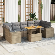 Set Divano da Giardino 8 pz con Cuscini Beige in Polyrattan 3327349