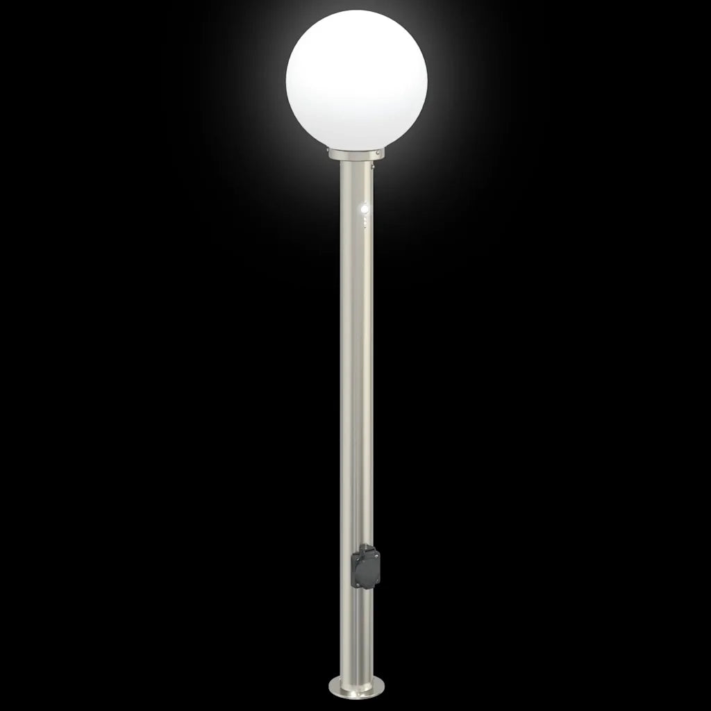 Lampioni a dissuasore con sensore e presa 3 pz 120 cm Acciaio Inox IP44 4006110