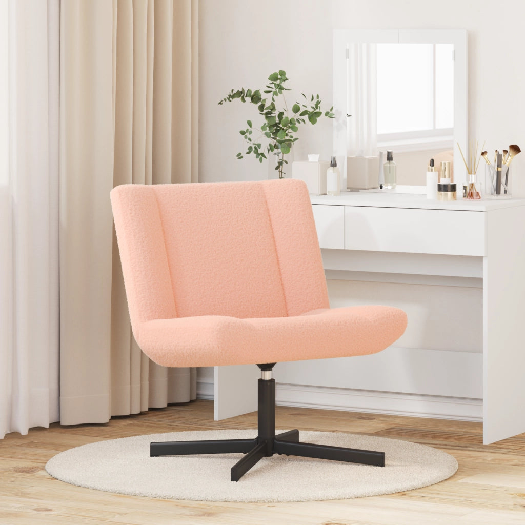 Sedia d'accento Rosa Baby Poliestere, Metallo Standard Girevole