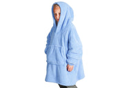 Felpa Plaid Bambini Coperta Agnellata Sherpa Con Tasca Inverno Tinta Unita Midlands - Felpone - Azzurro