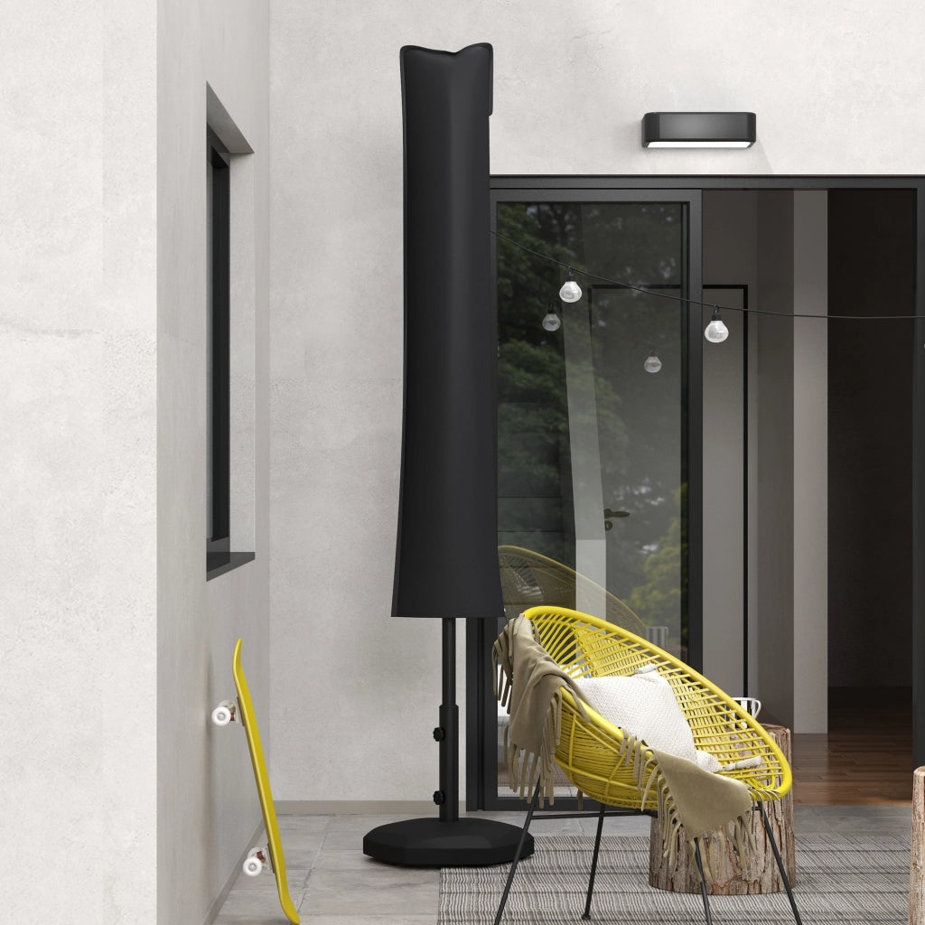 Copertura impermeabile per ombrellone con zip e cordino ¨C zephmum ¨C nero