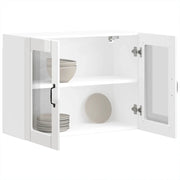 Pensile da Cucina con Porta in Vetro Lucca Bianco Lucido 853849