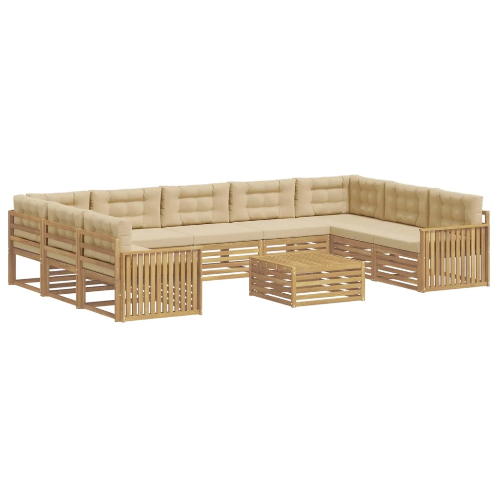 Set di divani da esterno 10 pcs Bianco e Beige 3391193
