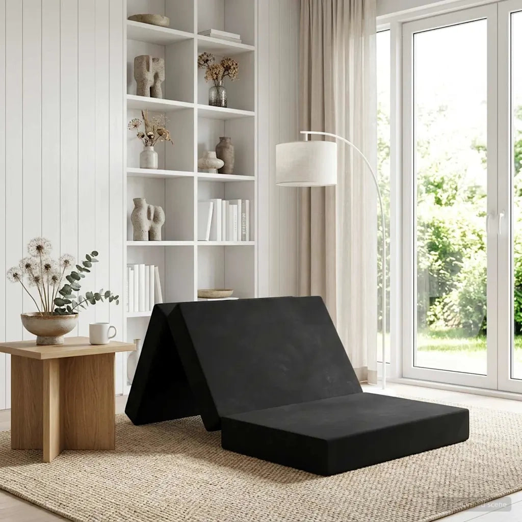 Divano Letto Pieghevole 100 x 67 x 45 cm Nero 900207