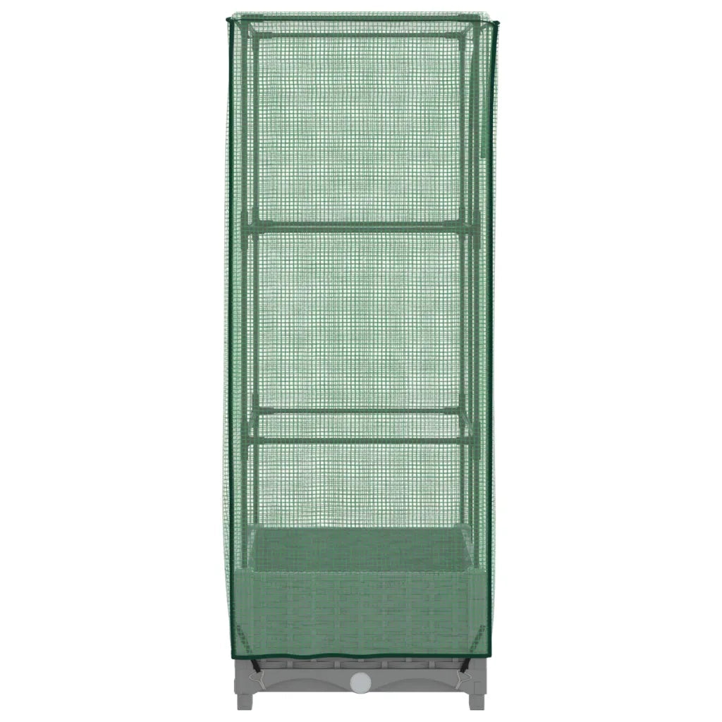 Fioriere | Cassetta per fiori | Letto Rialzato con Copertura Serra Effetto Rattan 40x40x123 cm