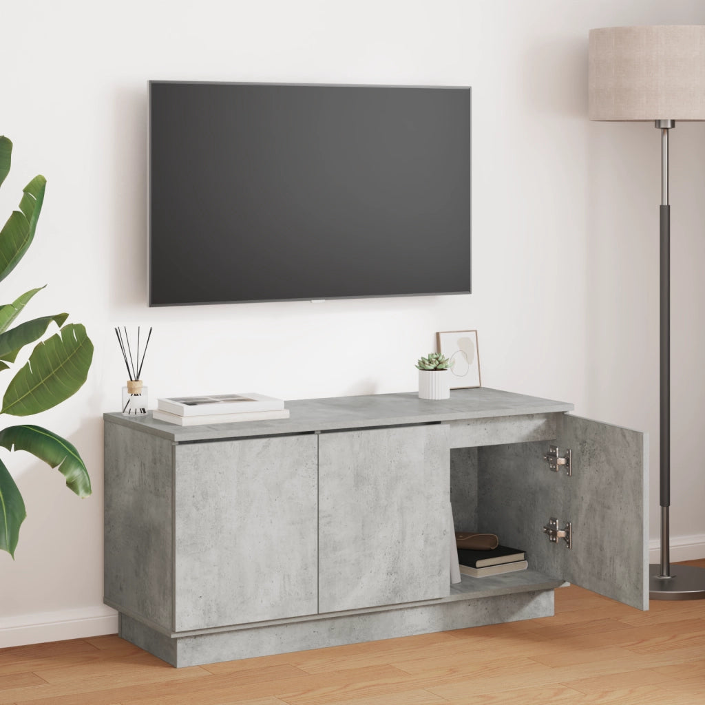 Mobile TV grigio in cemento 100x38x49 cm in legno ingegnerizzato
