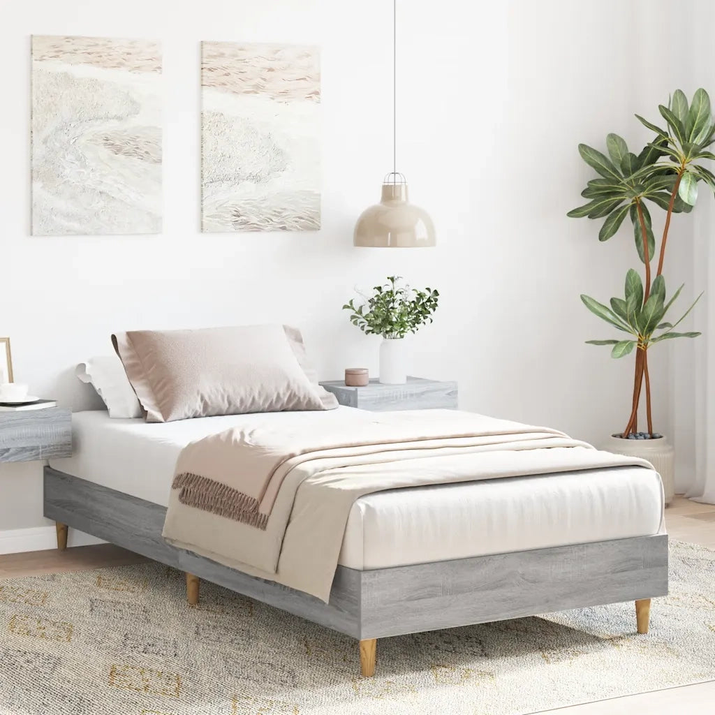 vidaXL Giroletto senza Materasso Grigio Sonoma 75x190 cm in Truciolato
