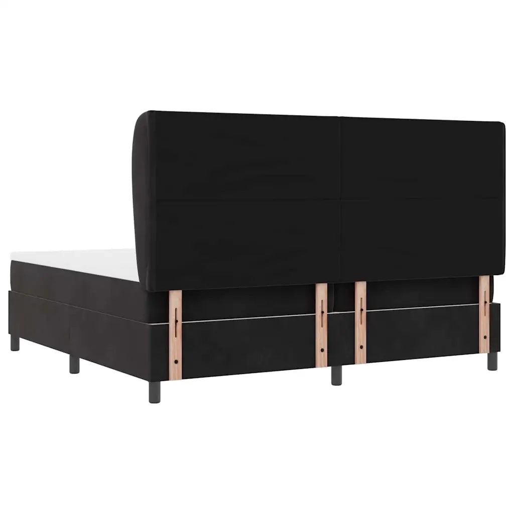 Letto a molle con materasso Nero 200 x 200 cm Velluto 3341002