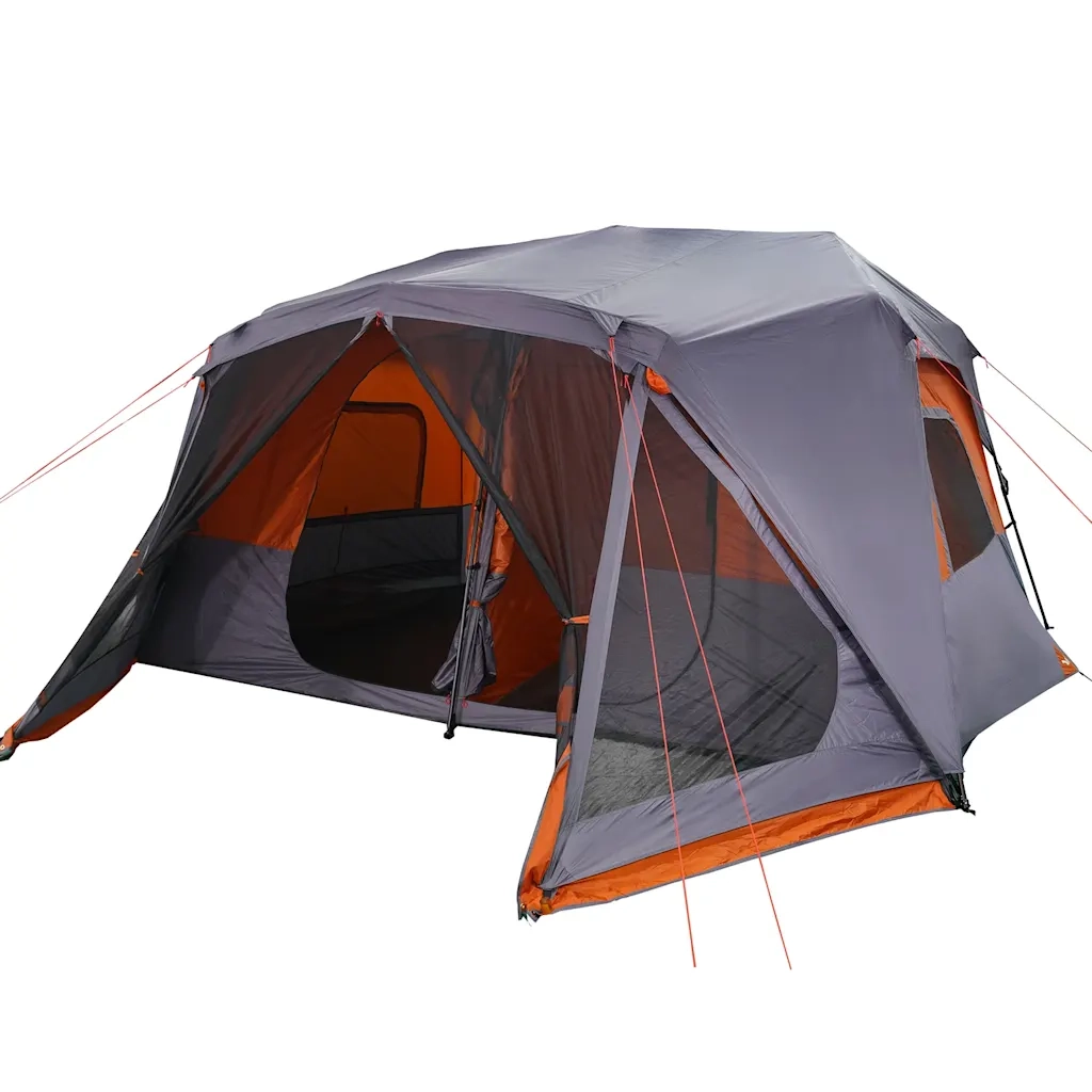 Tendada Campeggio 10 Persone Grigio e Arancione Impermeabilecod mxl 115408