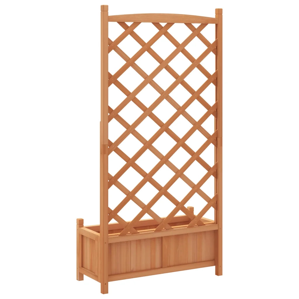 Fioriera con Traliccio Marrone 75 x 35 x 150 cm in Massello di Abete 365488