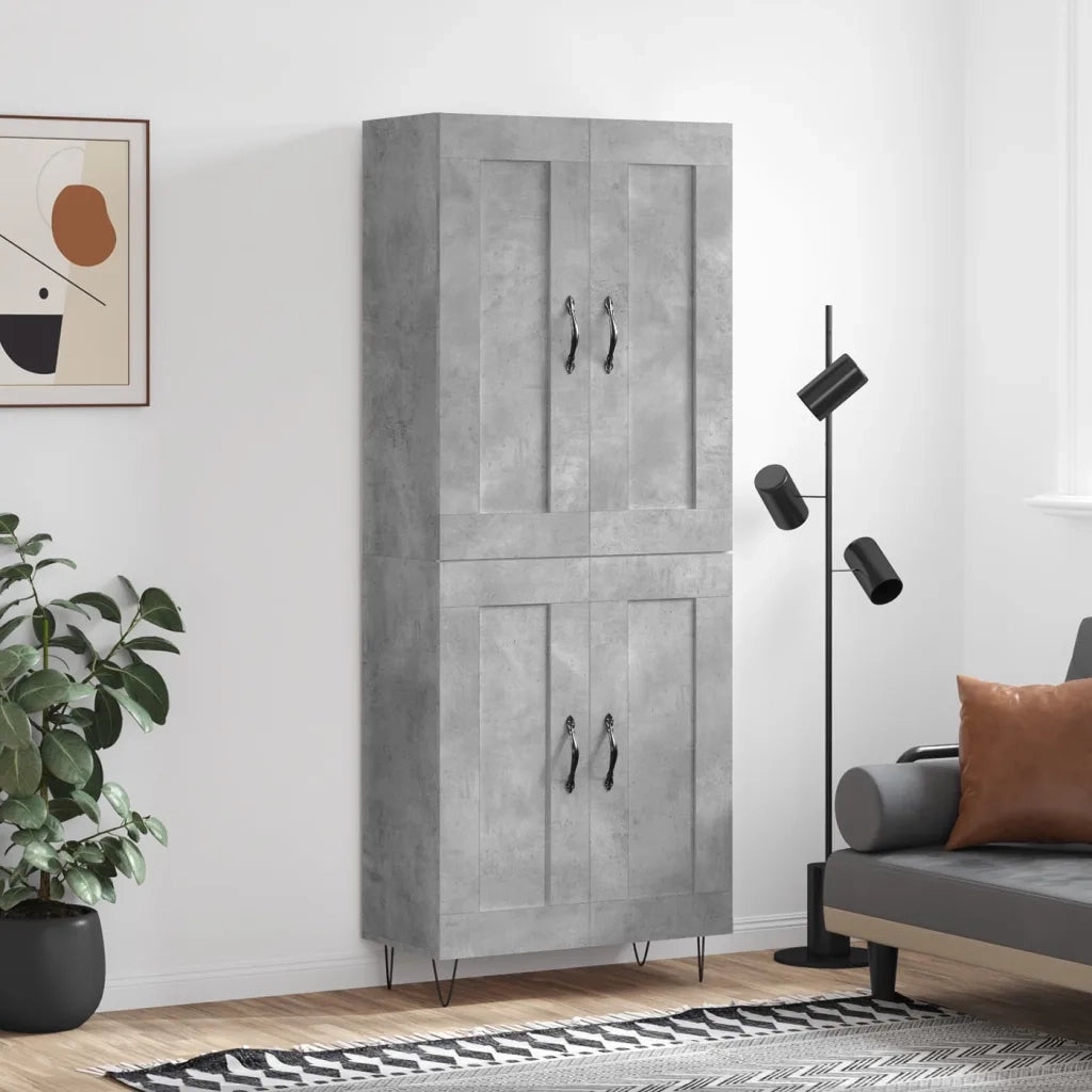 Credenza Grigio Cemento 69,5x34x180 cm in Legno Multistrato 3199717