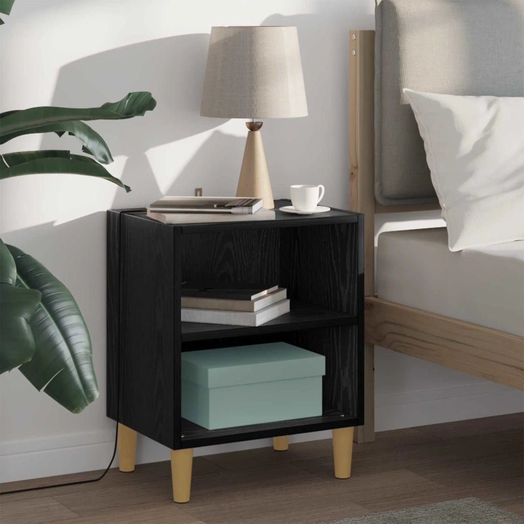 Armadietto per letto 2 pz Rovere Nero 40 x 30 x 50 cm CFW4891578