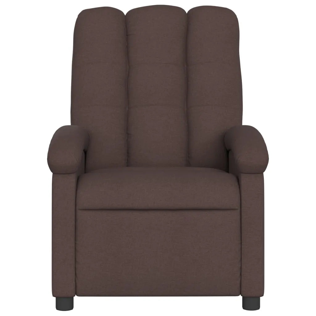 Divano Sedia-Poltrona Reclinabile Marrone Scuro in Tessuto 830378