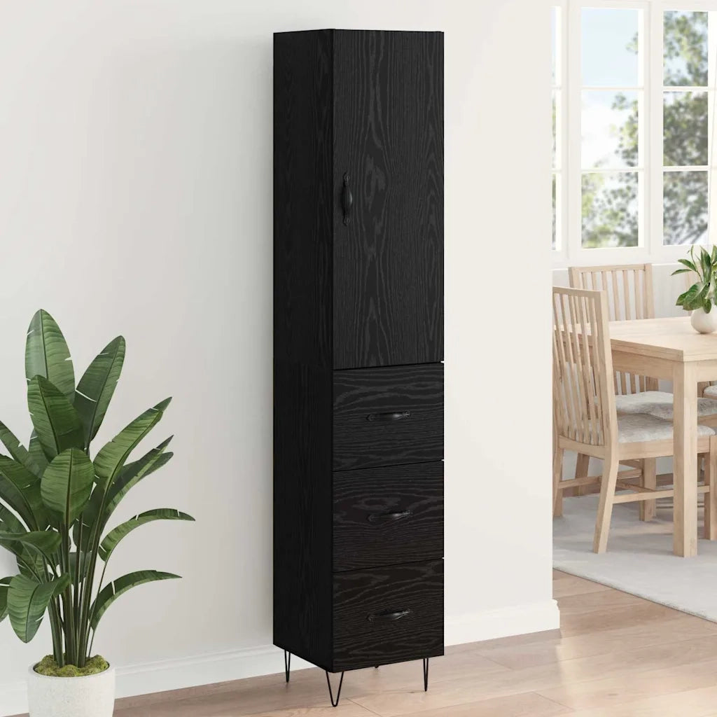Credenza Rovere Nero 34,5 x 34 x 90 cm Legno multistrato 3402735