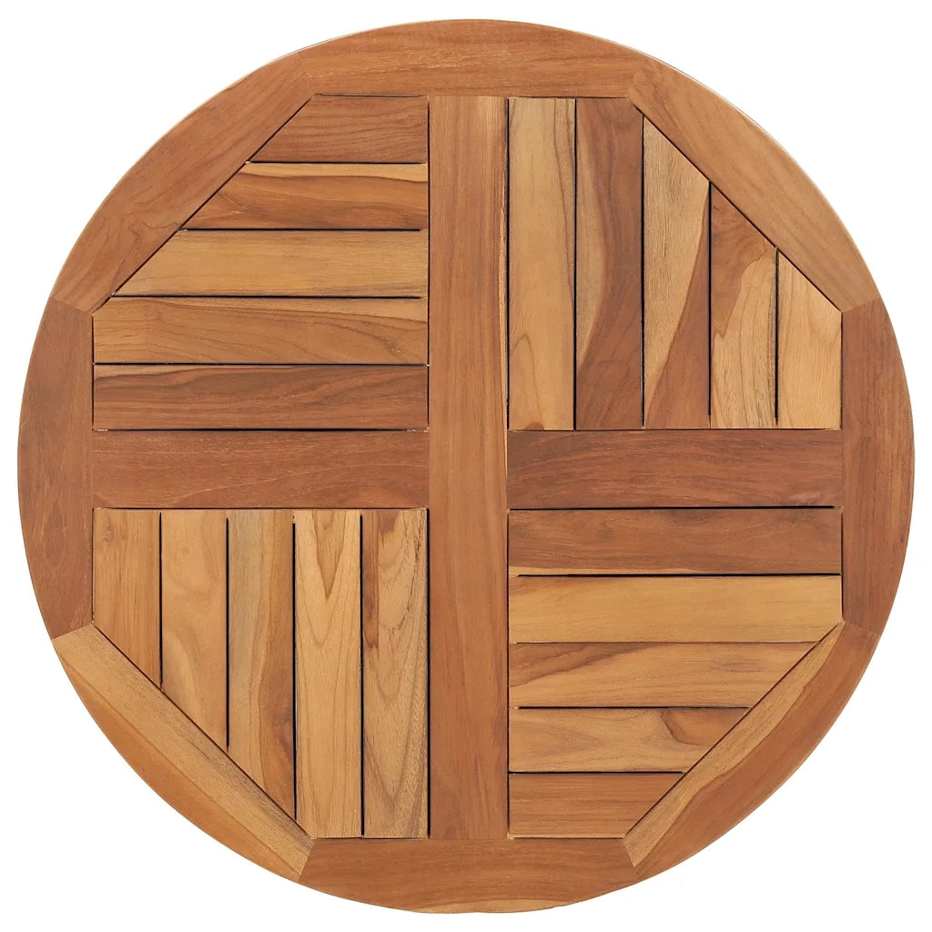 Piano Tavolo | Superficie Tavolo | Piano Scrivania in Legno Massello di Teak Rotondo 2,5 cm 70 cm