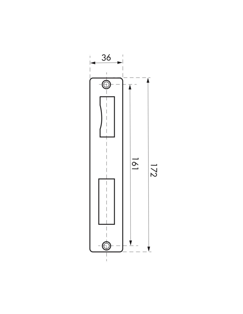 Battente satinato acciaio inox, 40x172mm - THIRARD
