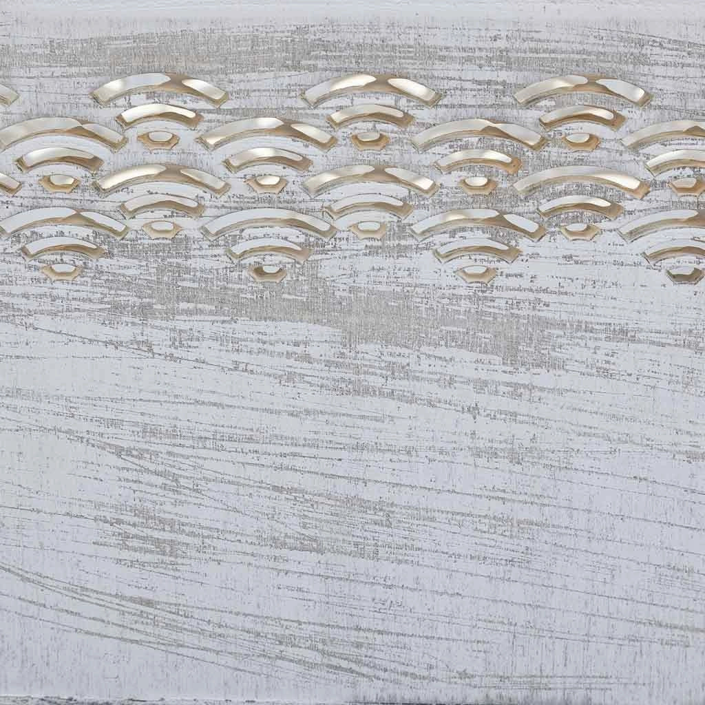Set di 2 cesti in legno bianco 25x17x12h-20x12x9,5