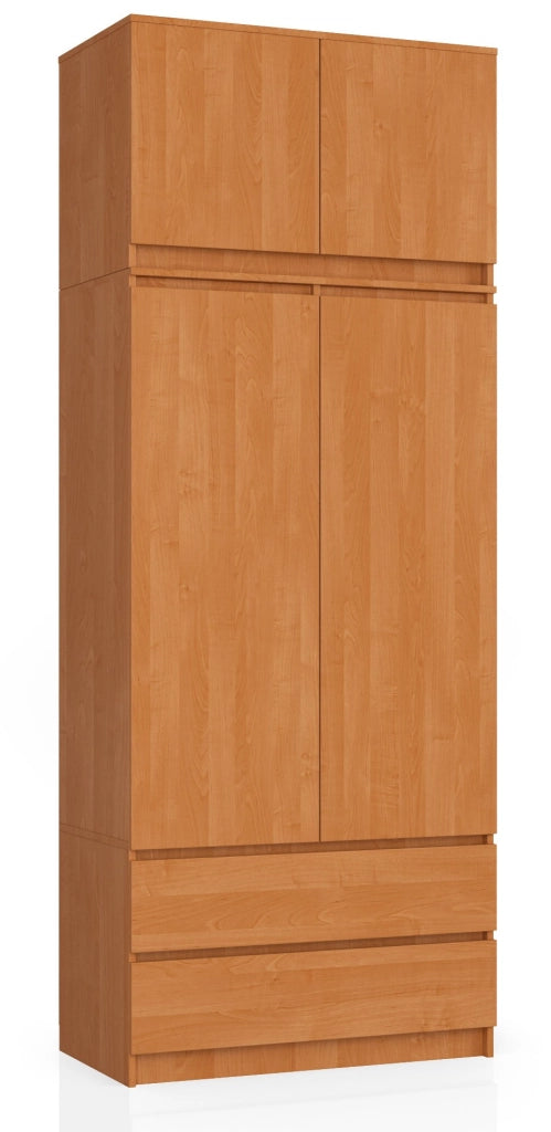 Armadio AKORD S90 con sopralzo Ontano 90 cm 2 ante 2 cassetti 90x51x234 cm
