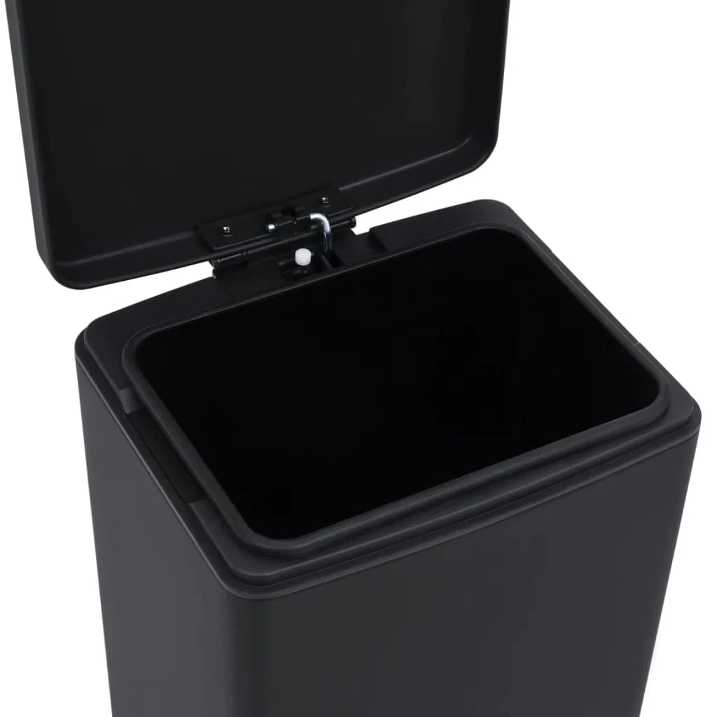 Pattumiera a pedale anti-impronta in acciaio inox da 30 litri nera 02_0006099
