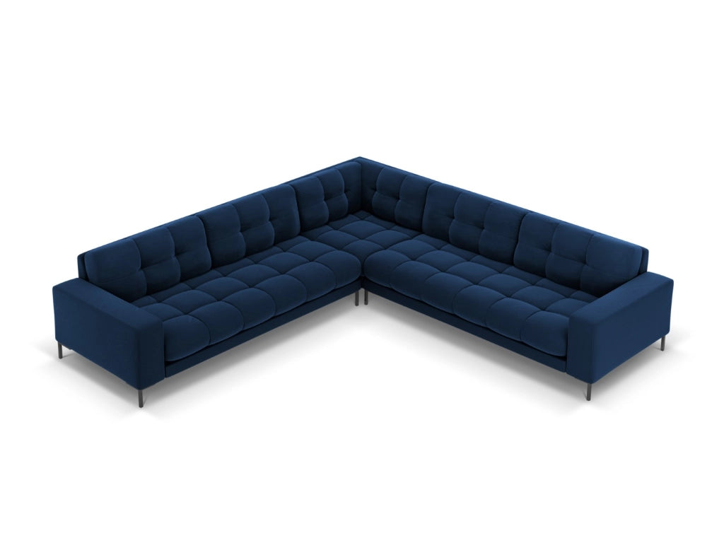 Cosmopolitan Design - Divano angolare reversibile "Bali" 6 posti in velluto blu reale 