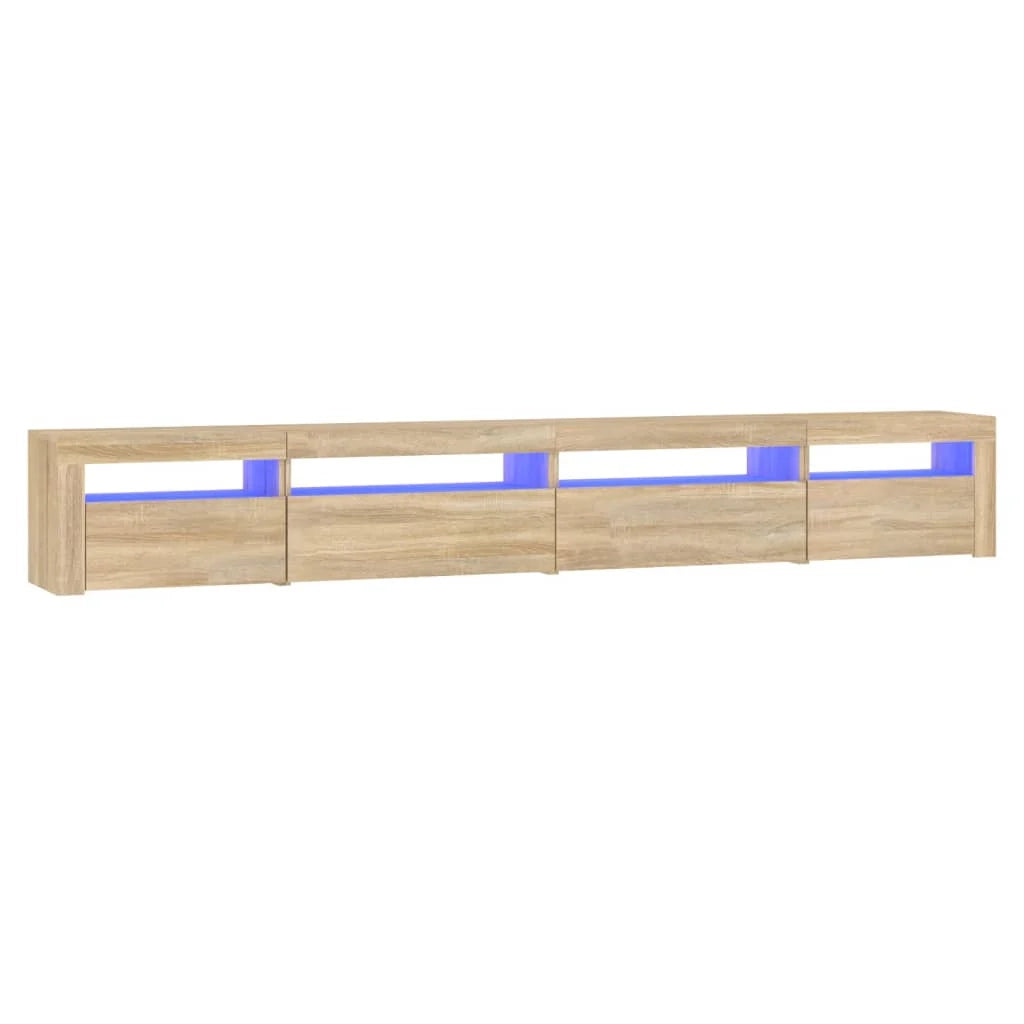 Mobile TV multimediale mensola TV credenza mobile TV sala da pranzo soggiorno camera da letto con luci LED rovere Sonoma 270 x 35 x 40 cm marrone 02_0026777