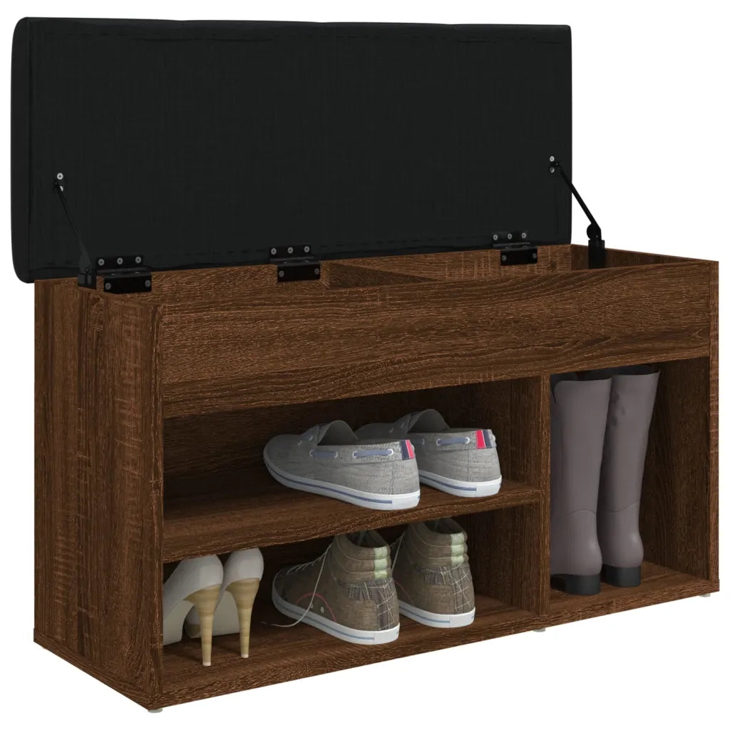 Panca per Scarpe Rovere Marrone 82x32x45,5 cm Legno Multistrato 835032