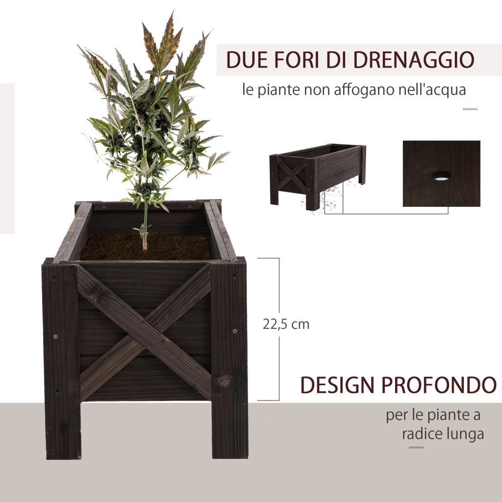 EasyComfort Letto per Orto Rialzato e Fioriera da Esterno Rettangolare, 100x36.5x36cm