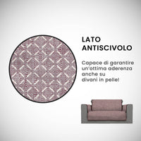 Copridivano con Copri Braccioli Seduta 230 cm in Poliestere Bordeaux