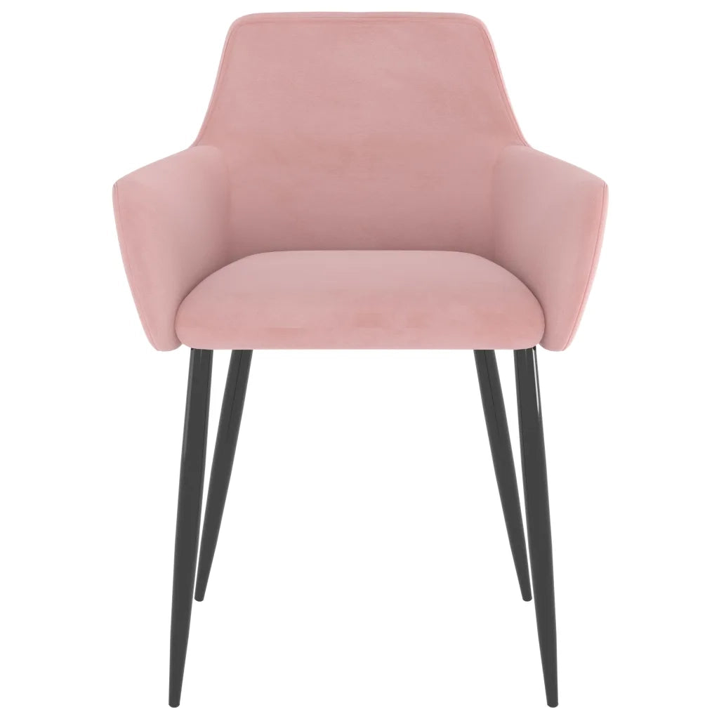 Sedie da Pranzo 2 pz Rosa in Velluto 323108