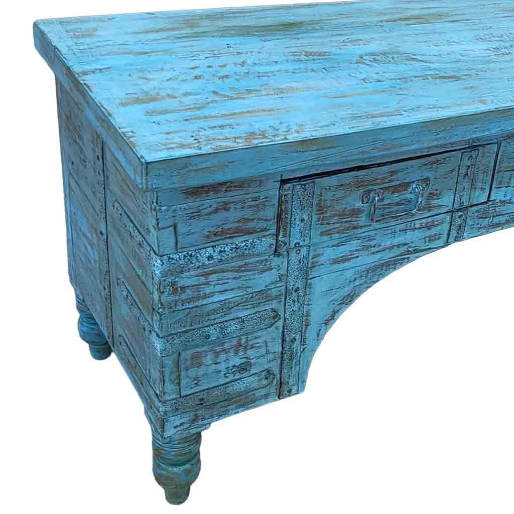 Mobile basso artigianale in legno 165-175x45x57h cm