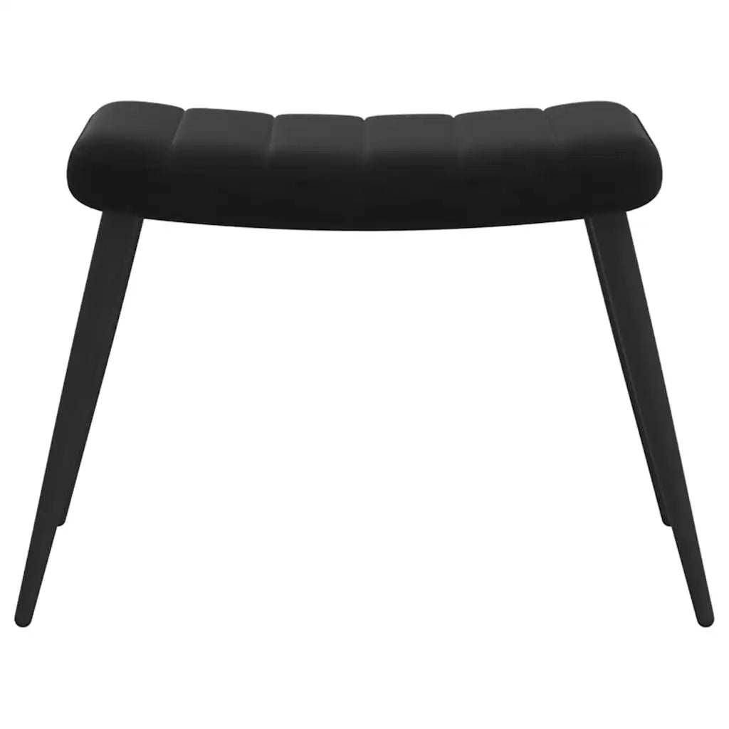 Poltrona Relax | Sedia Relax con Sgabello Nero in Velluto