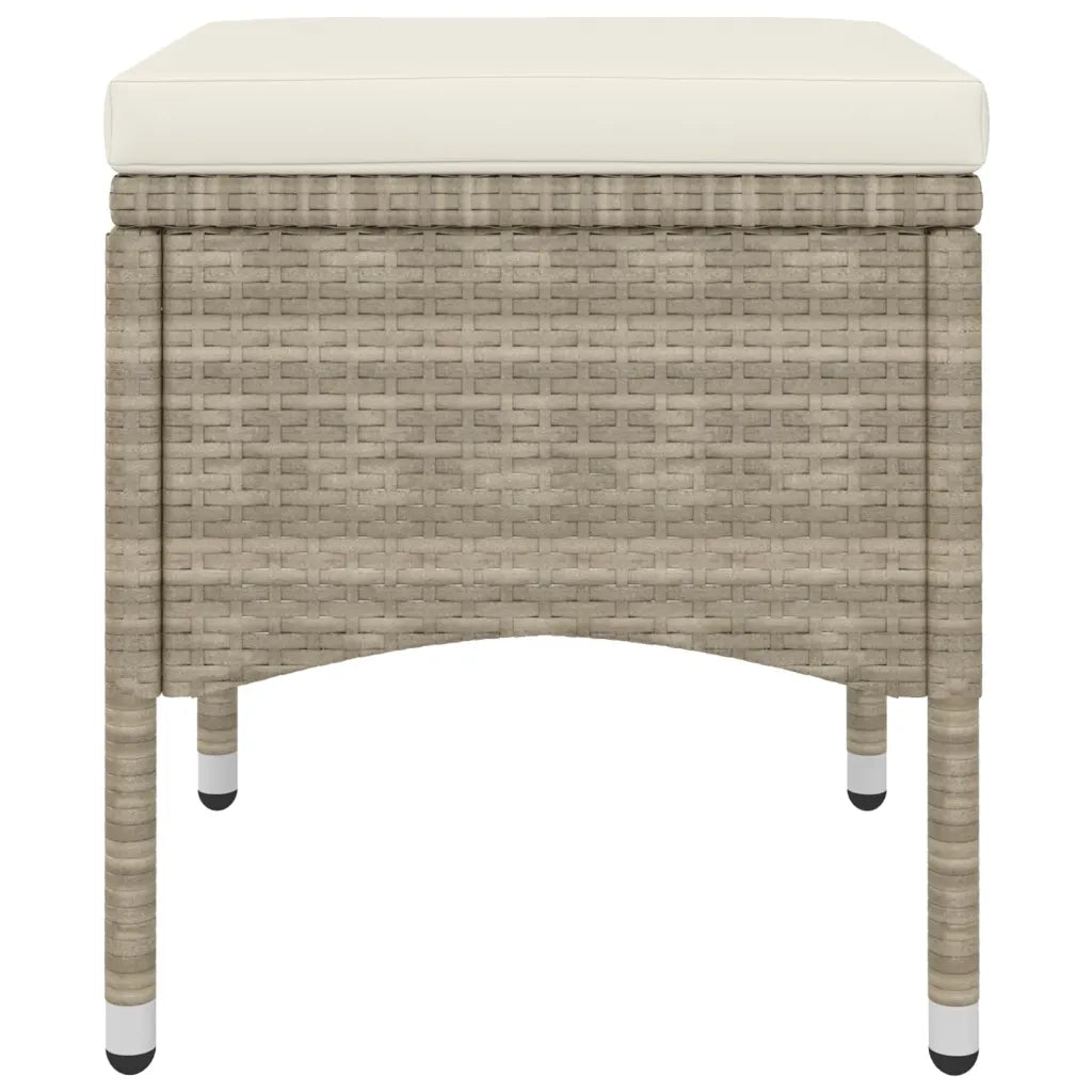 Set Sedie da Giardino con Poggiapiedi 4 pz | Sedie da Esterno in Polyrattan Beige