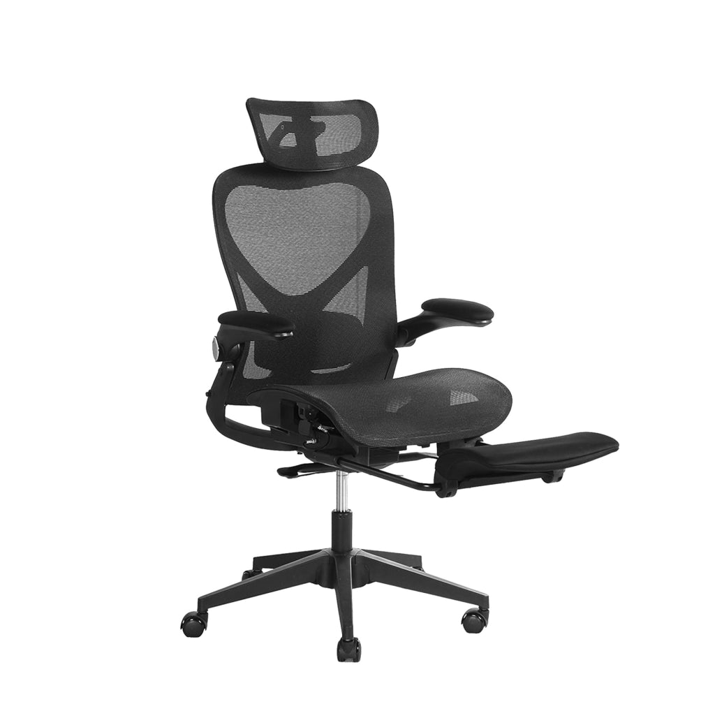 SEDIA da ufficio ergonomica pieghevole con supporto lombare e rete nera