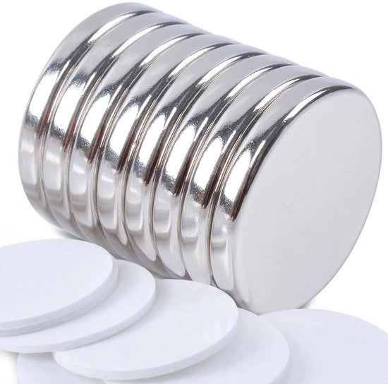 8 pezzi di magneti adesivi forti, 20 x 3 mm magneti neodymium, magneti rotondi forti, magneti piani per adesivi, magneti per lavagne, frigoriferi, whiteboard, magneti piccoli forti