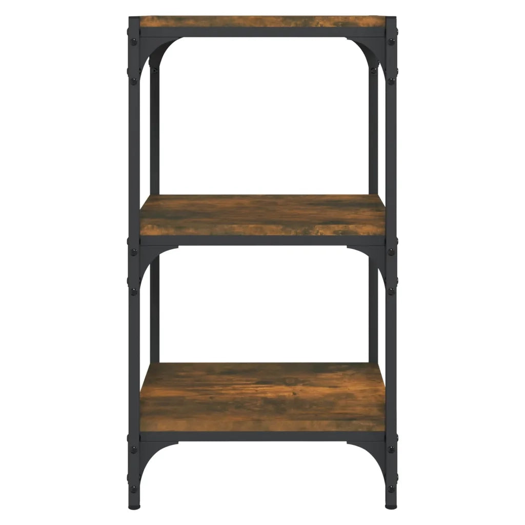 Libreria-Scaffale per Libri-Mobile di Stoccaggio rovere fumo 40x33x70,5cm Legno Multistrato e Acciaio