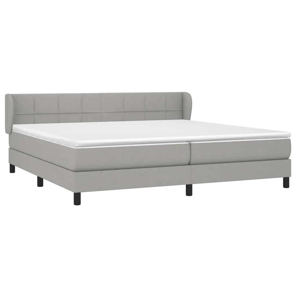 Giroletto a Molle con Materasso Grigio Chiaro 200x200cm Tessuto cod mxl 53087