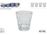 Set 4 Pezzi Bicchieri Bicchierini Liquore in Vetro Chupito 40 ml
