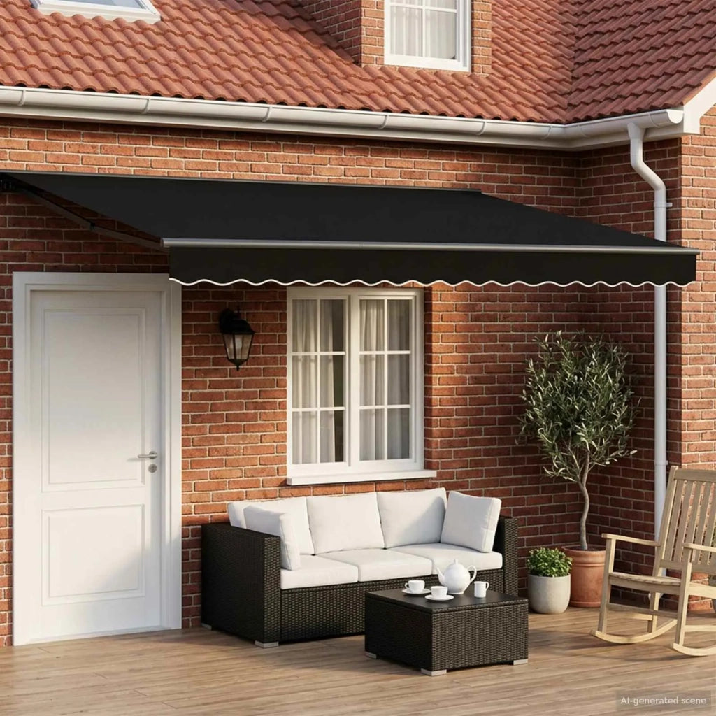 Cornice per Tenda Manuale con LED Nero e antracite 4 × 3 m 3420850